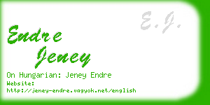 endre jeney business card